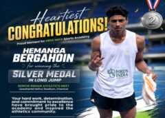 ​HRDS INDIA Sports Academy Athlete Hemanga Borgohain Wins Silver at Senior Indian Athletics Meet in Chennai